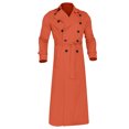 thumbnail image 5 of TOOYOU Mens Anorak Jacket Autumn And Winter Long Trench Coat Double Breasted Coats Belt Loose Jacket Flexible Fit Top Orange, 5 of 5