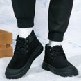 thumbnail image 6 of XIMIN Men's Winter Snow Boots Ankle Boots Suede Lace Up Fur Lined Short Boots Fuzzy Cozy Suede Leather Cold Weather Warm Outdoor Casual Ankle Boots, 6 of 8