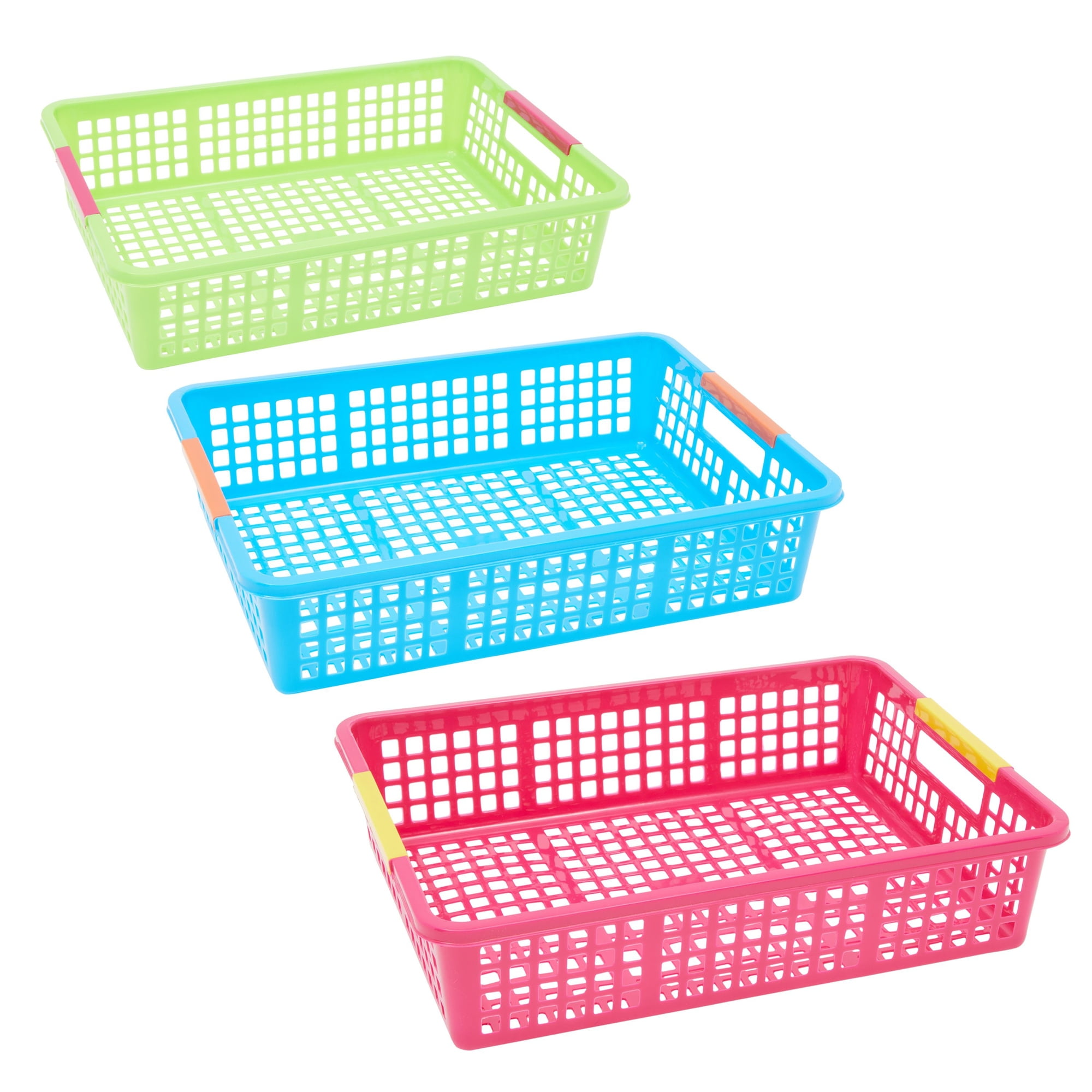 Zhehao 24 Pcs Paper Organizer Basket 13.6 x 10.2 x 3.3 Inch Classroom  Plastic Mesh Bins Colorful Organization Storage Trays Classroom Office Home  Baskets for Papers Crayon Pencils Toy File - Yahoo Shopping