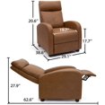 thumbnail image 2 of Homall Recliner Chair Single Sofa Chair Padded Seat PU Leather Living Room Sofa Small Recliner Home Theater Seating,Brown, 2 of 2