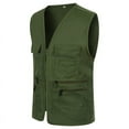 thumbnail image 3 of ZHaobin 2024 Men's Multi-pocket Vest Casual Fishing Vest Men's Solid Color Overalls Sleeveless Zipper Director Vest (Blue,XXL), 3 of 6