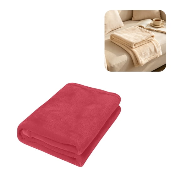 Ultra Soft Solid Blanket Lightweight Warm Cozy Plush Lap Blanket for Couch Sofa Bed Office Nap Travel Portable Small Size 19.69 x 27.56 Inches