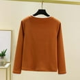 thumbnail image 3 of cocolona Womens Long Sleeve Shirts Fall Fashion Solid Color Pullover Tops Base Shirts Lightweight Casual Blouses, 3 of 5