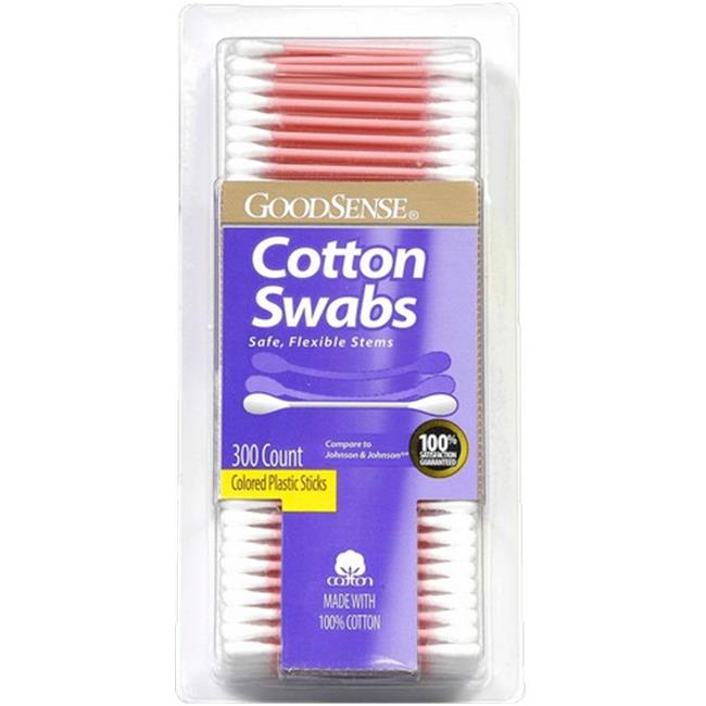 Good Sense Cotton Swabs Colored Plastic Sticks, 300 Count Case of 24
