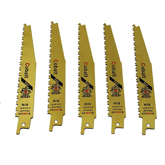 Kenally 5 hojas de sierra de sable de acero de alta velocidad con hoja de sierra alternativa de cobalto para trabajo pesado, metal, madera, plástico, Herramientas y ferretería Kenally TO004924-00