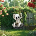 thumbnail image 6 of Halloween Skeleton Swing Figurine, Spooky Resin Skeleton Decoration for Indoor Outdoor Garden, Hanging Ornament for Halloween Party, Yard, Porch, Tree, Holiday Decor,, 3.54 Inch Tall, 1PC, 6 of 7