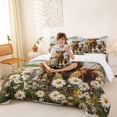 thumbnail image 4 of jejeloiu Highland Cow Daisy Windmill 7-Piece Bedding Comforter Set Kids,Rustic Farm Print King Bedding Sets, 4 of 7