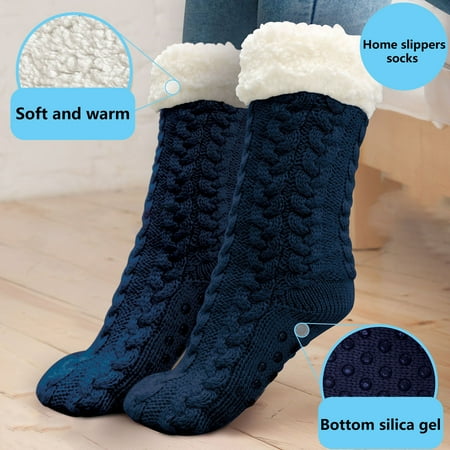

1 Pair Floor Socks Fluffy Anti-slip Polyester Comfortable Touch Slipper Socks for Home