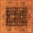 thumbnail image 1 of Ahgly Company Indoor Square Oriental Orange Industrial Area Rugs, 4' Square, 1 of 4