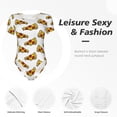 thumbnail image 4 of Pofeuu Pizza Print Short Sleeve Body Suits Women Round Neck Bodysuits for Women Onesie Adult Set Body Suit-Large, 4 of 7