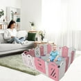 thumbnail image 5 of 16+2 Panel Baby Playpen, Foldable Playard for Baby and Kids, Adjustable Shape Play Fence with Safety Lock Gate (Pink+White,16+2 Panel), 5 of 8