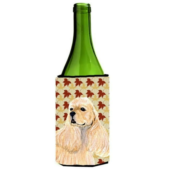 Cocker Spaniel Fall Leaves Portrait Wine Bottle   Hugger - 24 oz.