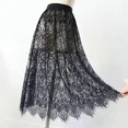 thumbnail image 3 of 2 Length Elegant Black Skirt White Lace Transparent Long Tulle Skirt Ladies Elastic High Waist Beach Midi Skirt Drop, 3 of 10