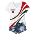 thumbnail image 4 of Womens Portugal Soccer T-Shirt Top Football Fan Tee Shirt Portugal Graphic V Neck Short Sleeve Casual Shirt Tops S, 4 of 4