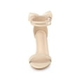 thumbnail image 5 of BLISSFUL STEP Women's Bow Back Ankle Straps Stiletto High Heel Sandals Beige (Size 6), 5 of 7
