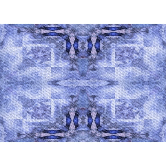 Ahgly Company Machine Washable Indoor Rectangle Transitional Jeans Blue Area Rugs, 5' x 8'