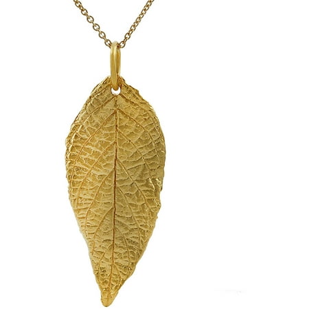 Brinley Co. Women's Gold Vermeil Sterling Silver Leaf Pendant Fashion Necklace