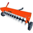 thumbnail image 6 of Rugerasy 40Inch Tow Behind Aerator,Tow Behind Plug Aerator with Transport Wheels,Steel Teeth,Tray,Pull Behind Aerator with Adjustable Handle for Farm,Garden,Orange, 6 of 6