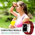 thumbnail image 6 of ALMNVO Stretchy Solo Loop Compatible with Apple Watch Bands 45mm 41mm 44mm 40mm 38mm 42mm ,Adjustable Braided Sport Elastic Nylon Wristband for iWatch Series 7/6/SE/5/4/3/2/1 -black red, 6 of 8