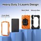 thumbnail image 4 of Funda Resistente a Prueba de Golpes para iPad A16 11 / iPad A16 10, Funda Protectora de Silicona + Capa de PC con Soporte Giratorio de 360° y Asa Cuadrada con Correa para el Hombro, Naranja, para iPa, 4 of 7