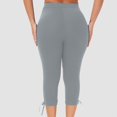 thumbnail image 5 of Summer Savings Clearance! Stamzod Women's Leggings Summer Solid Color High Waisted Stretch Capri Leggings Casual Slim Fit Plus Size Capris for Women Gray XXL, 5 of 7