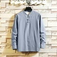 thumbnail image 5 of LpwkSSA Men's Fashion Casual Set Solid Long Sleeve Turndown Collar Soft Breathable Comfortable Non-Shrinking Sweat-Wicking Outdoor Daily Wear Gray XXL, 5 of 5