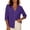 #389-Purple, variant on Warop Women's Summer Solid V Neck 3/4 Sleeve Top Single Pocket Button Shirt Blouse Tee Casual for Daily Office Wear