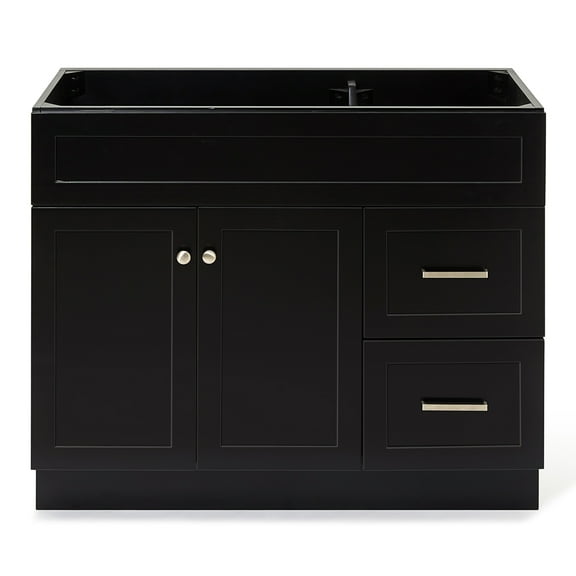 Ariel Hamlet 42 In. Left Offset Single Sink Base Cabinet In Black