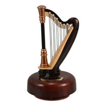 GOOHOCHY Harp Music Box Ornament Unique Musical Boxes Mini Antique Vintage Harp Model For Christmas Wedding Valentines Birthday Home Decorations