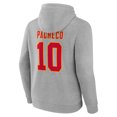 thumbnail image 3 of Men's Isiah Pacheco Gray Kansas City Chiefs Icon Player Name & Number Pullover Hoodie, 3 of 3