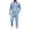 Sky Blue, variant on LEKWK Men Linen Sets Outfits 2 Piece Long Sleeve Button Down Shirt and Drawstring Pants Lightweight Beach Vacation Outfits Matching Suits