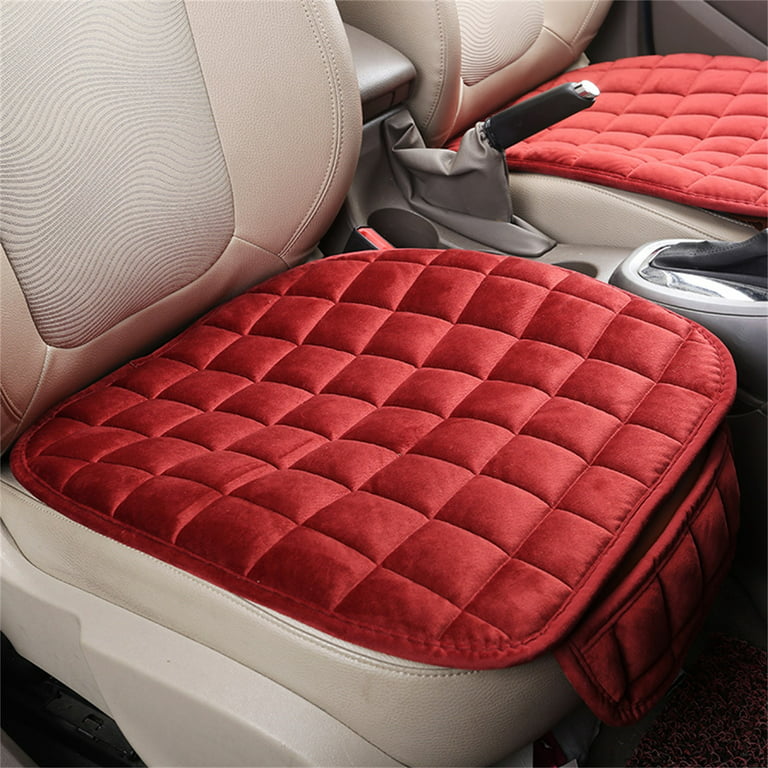 1pc Soft Short Plush Car Seat Cushion With Anti-slip Rubber Bottom
