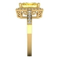 thumbnail image 3 of 2.78 ct Emerald Cut Simulated Yellow Diamond with Simulated Diamond Halo Accents 14K Yellow Gold Womens Engagement Ring, 3 of 5