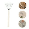thumbnail image 3 of Minkissy 1Pc Heavy Duty Stainless Steel Clam Rake with Net and Ergonomic Wood Handle, 3 of 8