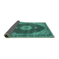 thumbnail image 2 of Ahgly Company Indoor Square Medallion Turquoise Blue Traditional Area Rugs, 5' Square, 2 of 4