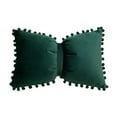 thumbnail image 2 of Solid Color Velvet Bow Pillowcase Soft Breathable Washable Pillow Cover Invisible Zipper Dual-Use Cushion Cover Comfortable for Sofa Office Chair Mother's Day Gift Home Living Room Decor Favor, 2 of 6