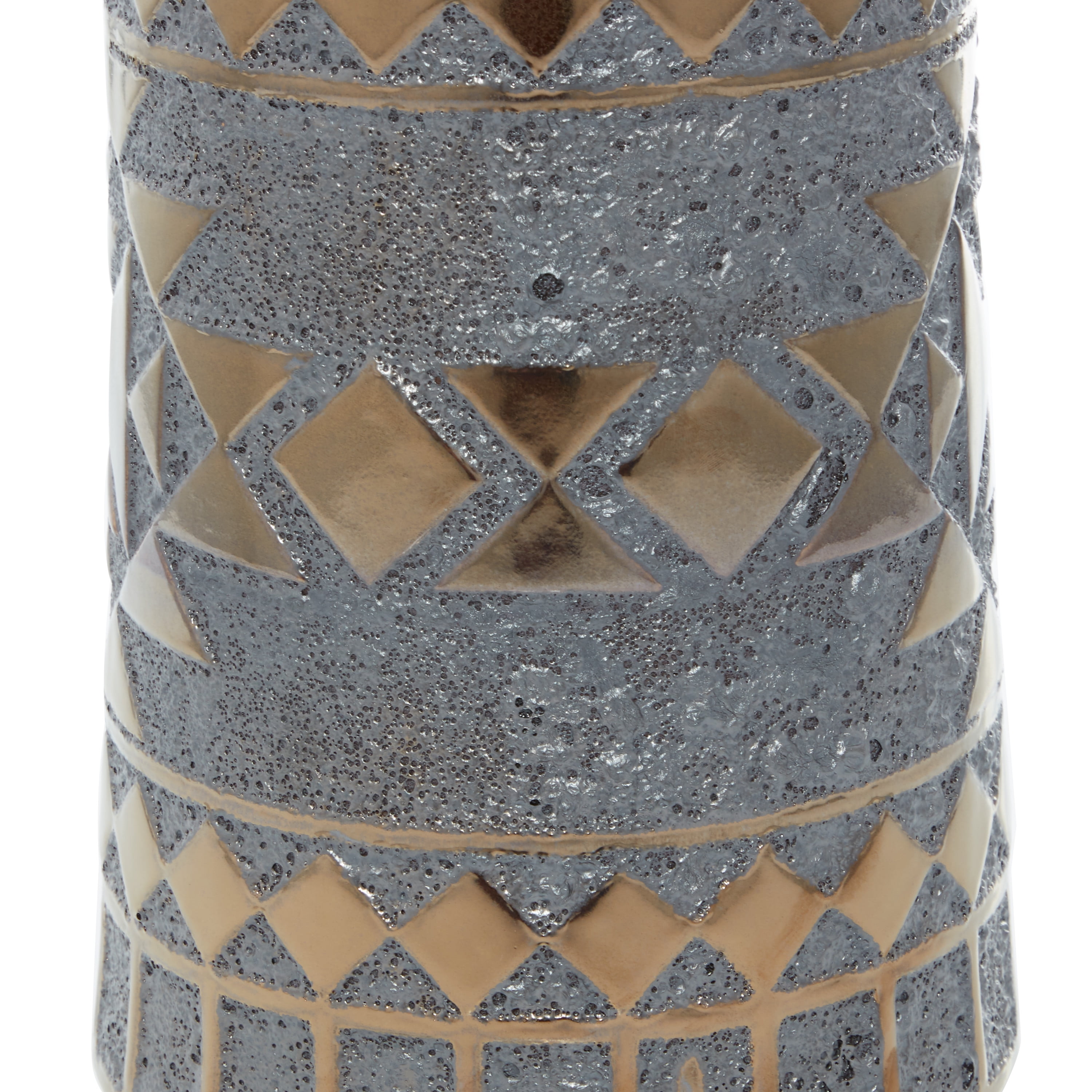 DecMode 16" Tribal Gold Porcelain Vase