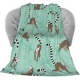 thumbnail image 2 of Xchearser Cute Lemurs Soft Throw Blanket 40"x50" Lightweight Flannel Fleece Blanket for Couch Bed Sofa Travelling Camping for Kids Adults, 2 of 5