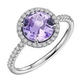 thumbnail image 3 of Lafonn Aria Sterling Silver Platinum Plated Lassire Amethyst and Simulated Diamonds Womens Ring, 3 of 5