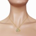 thumbnail image 3 of Galaxy Gold 14K Solid Yellow Gold 16" Heart Necklace with Natural Diamonds and Green Amethyst, 14"-24" Sizes, Symbol of Renewal, 3 of 3