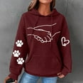thumbnail image 2 of Enjoytime Womens Sweatshirt Plus Size Cute Printed Long Sleeve Drawstring Waffles Pullover Tops Loose Sweatshirt with Pocket Hoodies for Women, 2 of 4