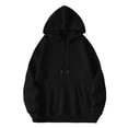 thumbnail image 2 of Yeahdor Mens Long Sleeves Drawstring Hooded Sweatshirt Casual Pullover Plain Hoodie Sports Jogging Tops Black XL, 2 of 4