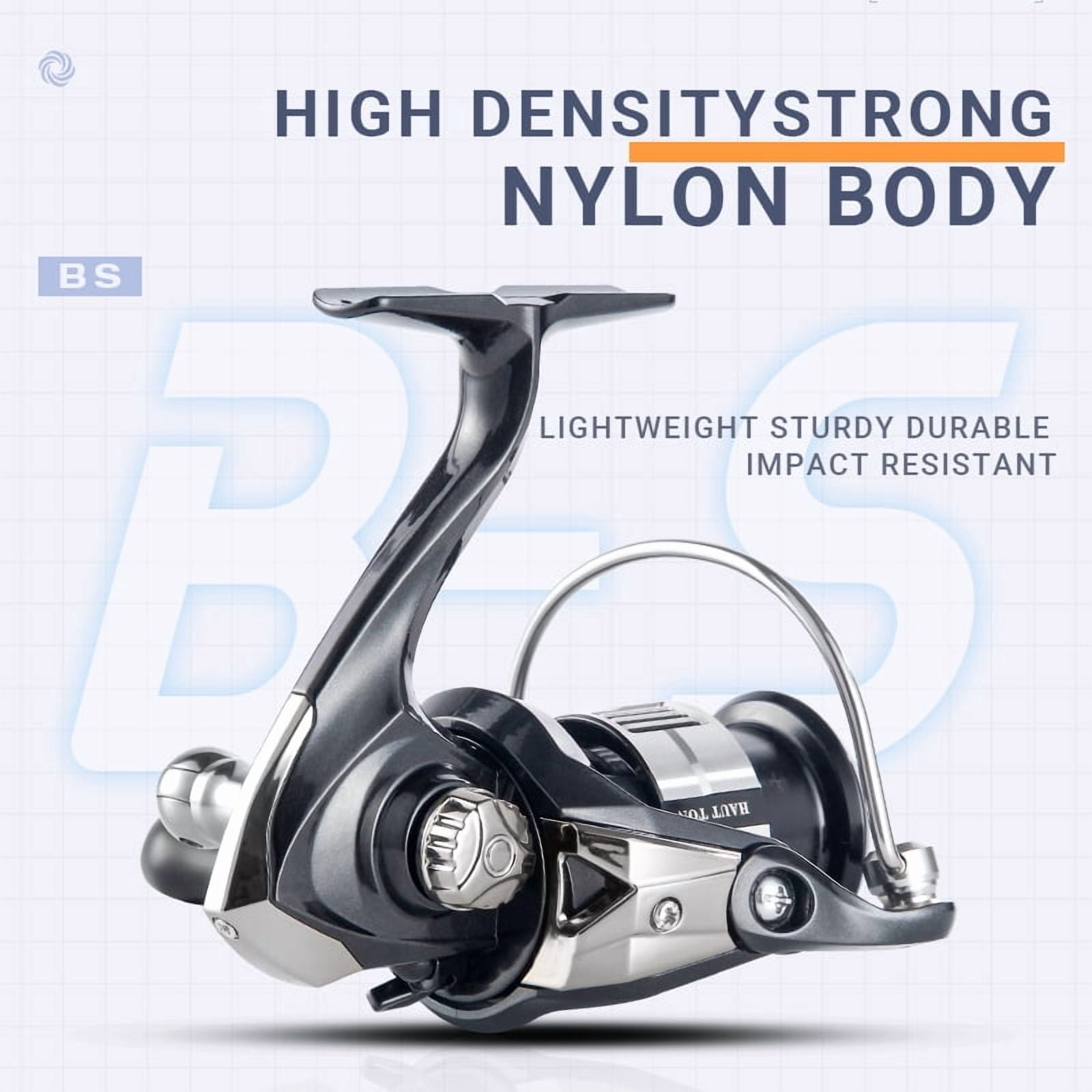 HAUT TON BLACK STEEL 1500-4000 Spinning Fishing Reel 5.2:1 High Speed 4+1BB 10KG Max Drag For Freshwater Long Distance Casting