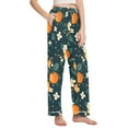 thumbnail image 2 of FORMRS Women's Pajama Pants with Pockets Soft Comfy Loungewear Sleep Bottom, Sizes S-2XL, Green Floral Oranges, 2 of 8