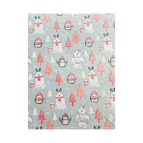 EWASWON Christmas Glow in the Dark Throw Blanket with Tree, Snowflakes, Penguin - Soft Polyester, Cozy for Sofa/Bed, Holiday Gift