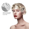 thumbnail image 4 of Kdxio Abstract Coffee Pattern With Letters Print Shower Cap for Women,Elastic and Reusable,Double Waterproof Layers Bathing Hat, 4 of 9