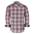 thumbnail image 2 of Coevals Club Men's Western Cowboy Long Sleeve Pearl Snap Plaid Work Shirts Red Gray 22 Medium, 2 of 4