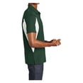 thumbnail image 3 of Yellow Rooster Mens Side Blocked Micropique Sport-Wick Polo Forest Green/ White S, 3 of 7