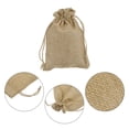 thumbnail image 4 of 10uds Pequeñas Dobles Bolsas con cordón Unique Bargains 4 x 5.5 Algodón arpillera caqui, 4 of 5