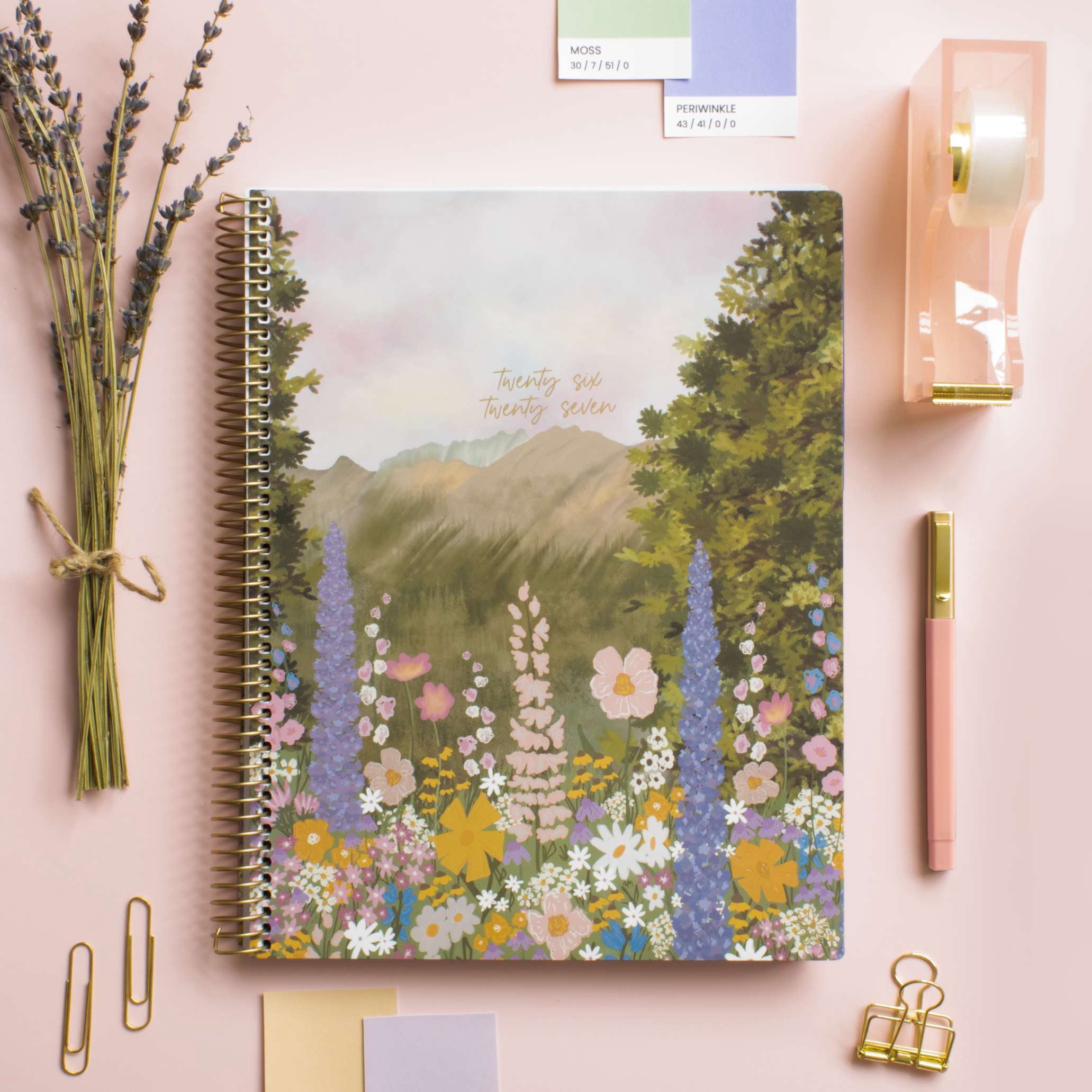 bloom daily planners 2026-2027 Academic Planner, 13 Month Monthly & Weekly, 8.5" x 11" Soft Cover, Stickers Included, Wildflower Mountainside
